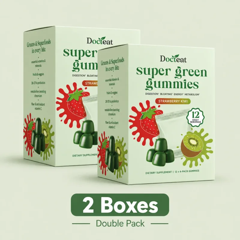 Super Green Superfood Gummies Multivitamin Vitamin A C D Chromium Antioxidant Immune Health Calcium Absorption 12 Servings
