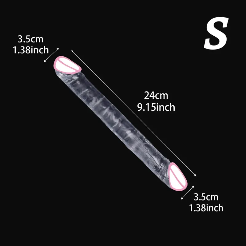 Double Head Realistic Silicone Dildo Long Anal Plug Vaginal Stimulator for Lesbian Couples And Gay Men Liquid Silicone Sex Toy