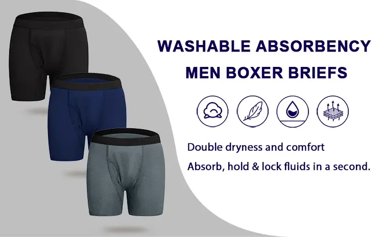 Ultra-Absorbent Incontinence Underwear Men Panties Maximum Absorbency Overnight Urinary Briefs Leak Protection Men Boxers