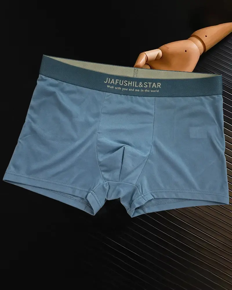 10PCS Men's Underwear Ice Silk High-End Men's Light Luxury Satin Silk Breathable Flat Corner Four Cornered Shorts Without Marks