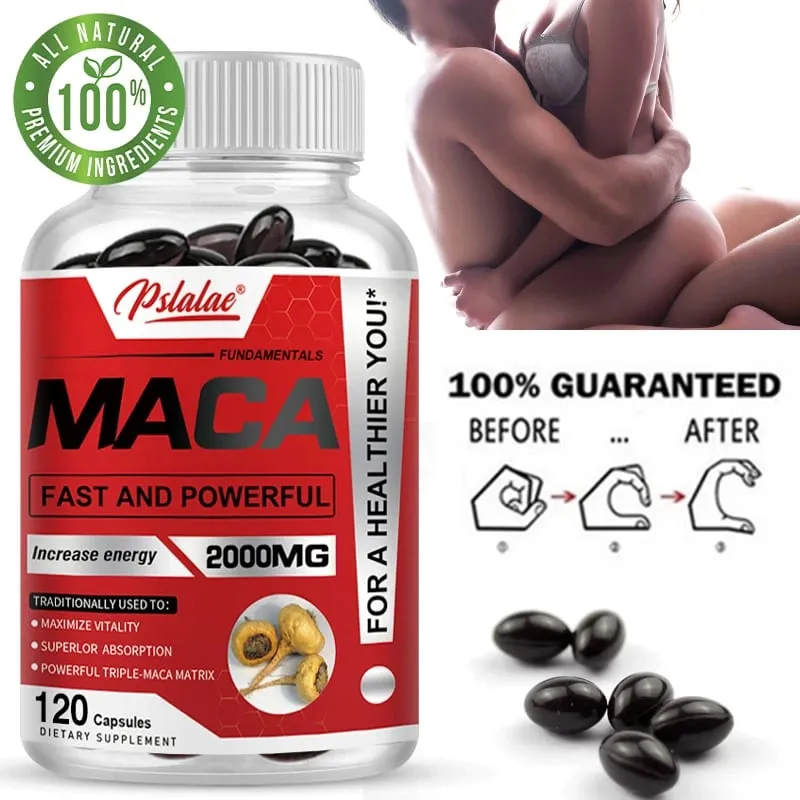 Maca Root Capsules for Men and Women To Maximize Vitality and Performance Made with Black Maca Red Maca and Yellow Maca Powders