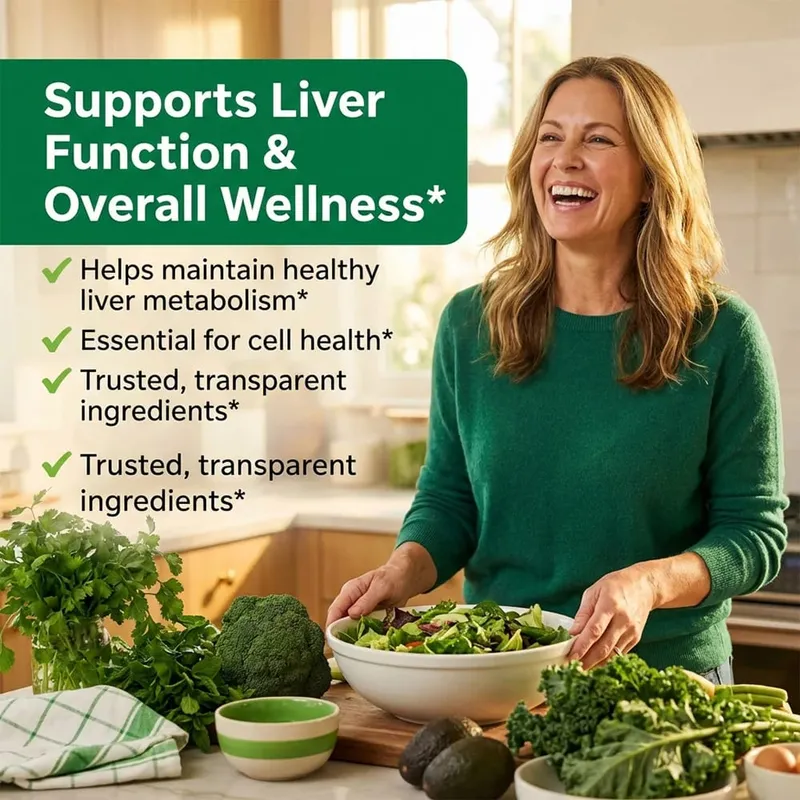 Choline 500mg - High Potency Choline Supplements Supports Cognitive Performance & Liver Function Vegan Capsules Non-GMO