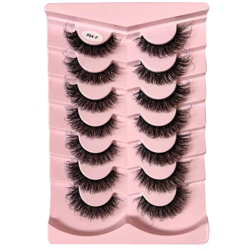 Classic 3D Volume Faux Mink Lashes Natural Look Fluffy False Eyelashes Wispy Cat Eye Lashes Fluffy 3D Mink Lashes