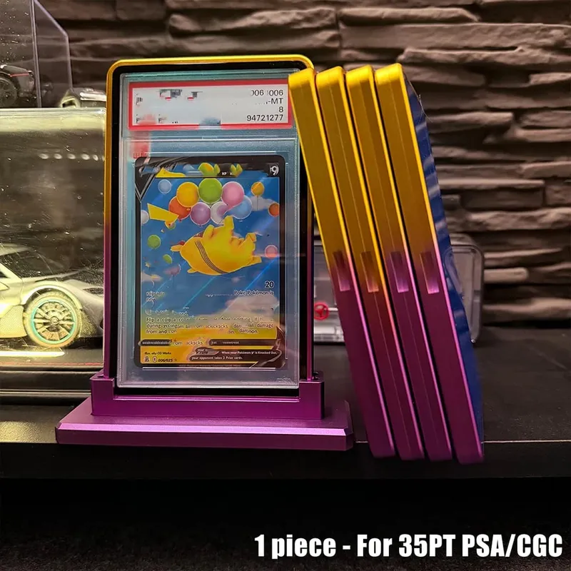 Multicolor Gradient Color Aluminum Alloy Trading Card Protect Holder Metal Case For 35PT PSA CGC Graded Card