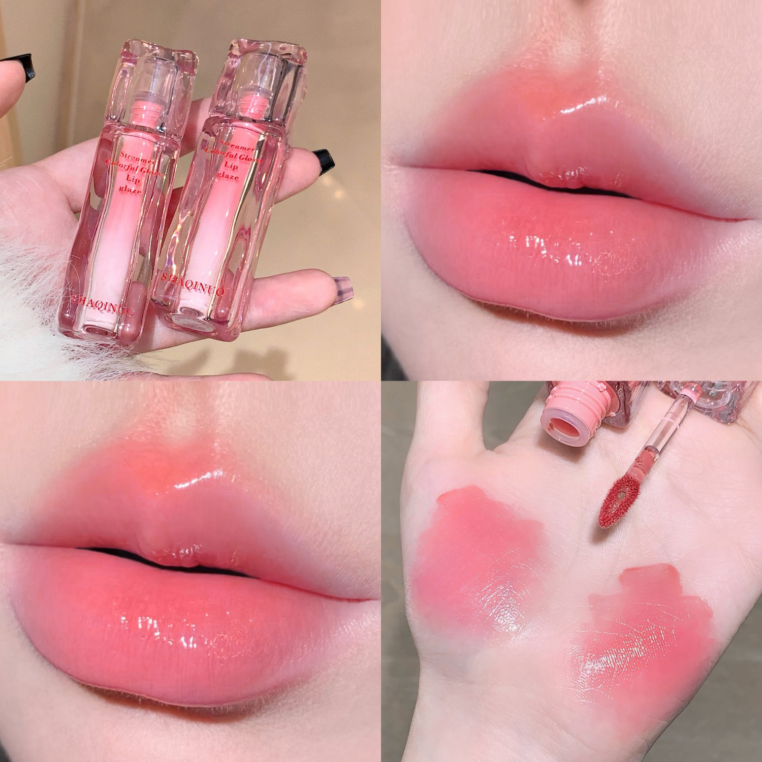 Water Gloss Lip Glaze Mirror Moisturizing Plump Non-stick Cup Jelly Transparent Liquid Lipstick Long-Lasting Tint Oil Lip Makeup