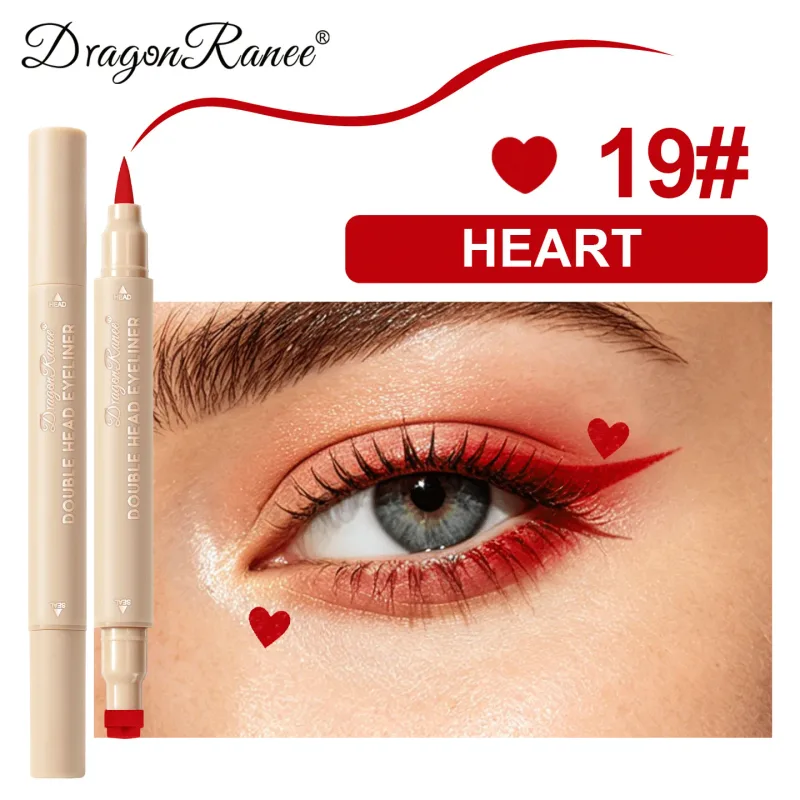 2-in-1 Double Ended Stamp Seal Eyeliner Quick Drying Waterproof and Sweat Proof Not Easy To Smudge Colorful Eye Makeup EyeLiner