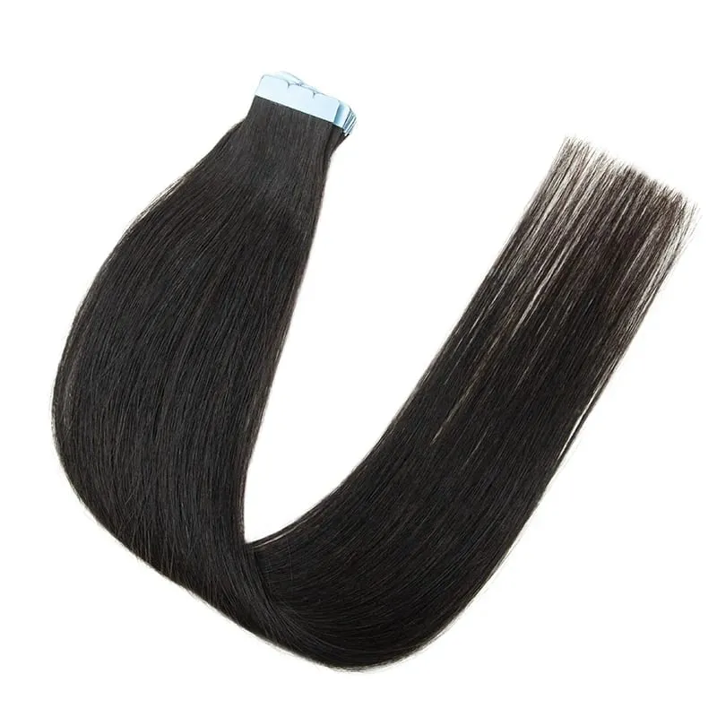 Invisible Adhesive Mini Tape Ins Straight Real Human Hair Extensions Easy Installation Add Volume For Women