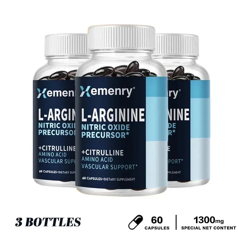 L-Arginine - Nitric Oxide Supplements - Boost Endurance & Strength Promote Muscle Growth Improve Performance