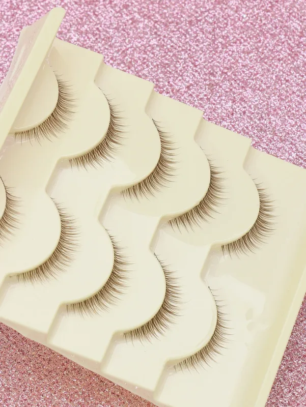 7/5 pairs brown 3D Mink Lashes Silk Eyelashes Natural Long False Eyelashes Dramatic Volume Fake Lashes Makeup Eyelash Extension