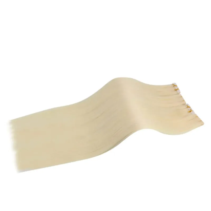 [12 Months] Invisible Seamless Injection Tape Hair Extensions Virgin Hair Whitest Blonde 10A Quality Long Uselife