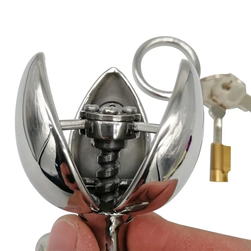 Anální zámek z nerezové oceli Anální vaginální dilatátor Otevíratelné anální zátky Heavy Anus Beads Lock Sex Toys Hra pro dospělé 096