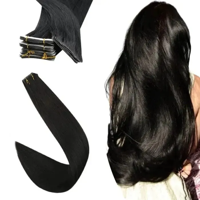 [12 Months] Invisible Seamless Injection Tape Hair Extensions Virgin Hair Whitest Blonde 10A Quality Long Uselife