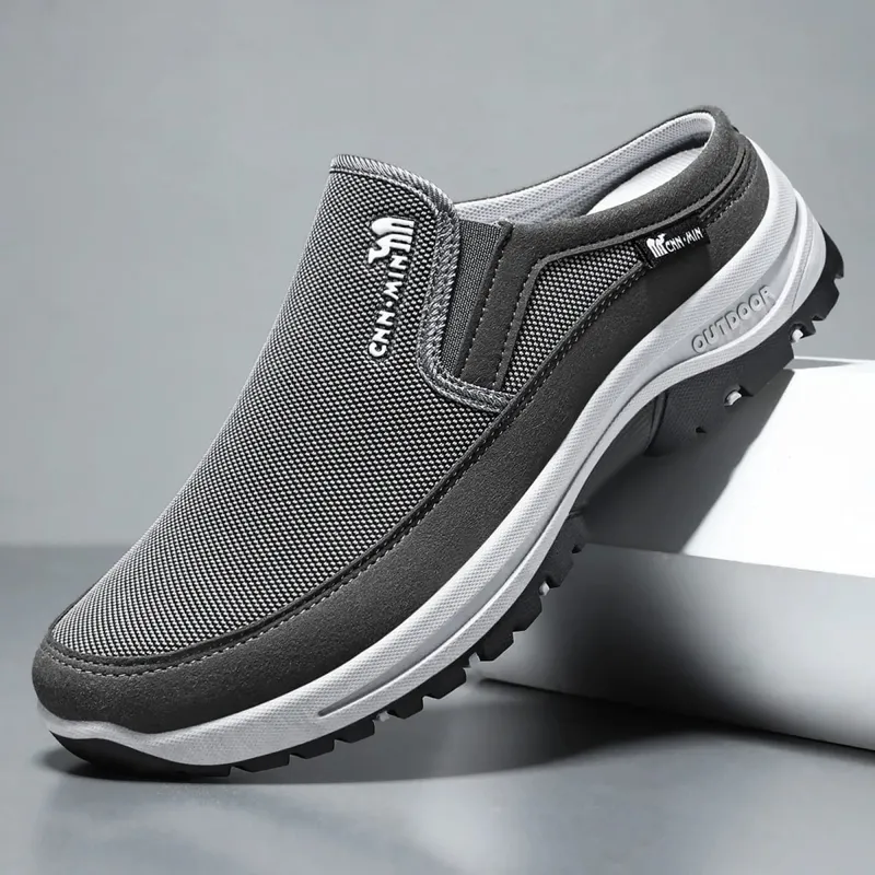 Men's shoes casual cloth shoes breathable lazy shoes toe caps outdoor sports half shoes