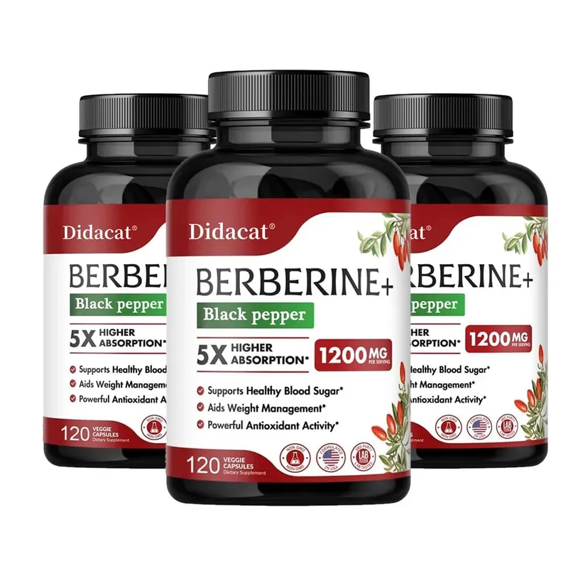 Kapsul Suplemen Berberine Premium 1200 MG Menyokong Sistem Imun Kardiovaskular Jantung & Kesejahteraan Gastrointestinal