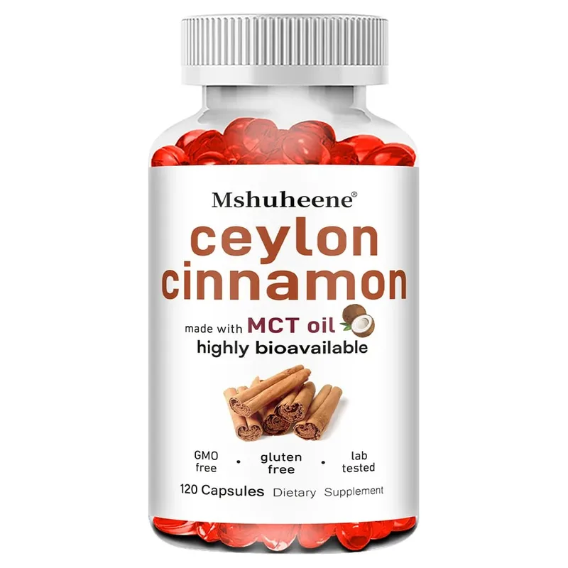 Cápsulas orgânicas de canela do Ceilão 600mg de alta potência suporta antioxidante energia imunológica coração articulação osso e saúde digestiva