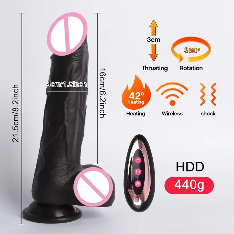 Huge Realistic Silicone Remote Control Dildo Thrusting Vibrating Female Sex Toys Penetration G Spot Clit Vagina Orgasm Massager