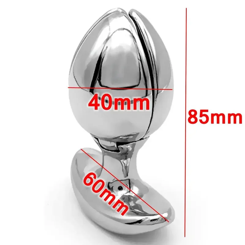 Stainless Steel Anal Chastity Lock Openable Butt Plug Heavy Anus Beads Vaginal Dilator Anal Sex Toys For Men Woman Gay