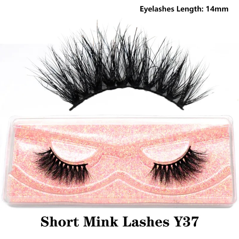 Real Mink Fluffy Short Eye Lashes Extension Wispy Soft Natural Short False Eyelashes Daily Wear Full Strip Lashes Makeup