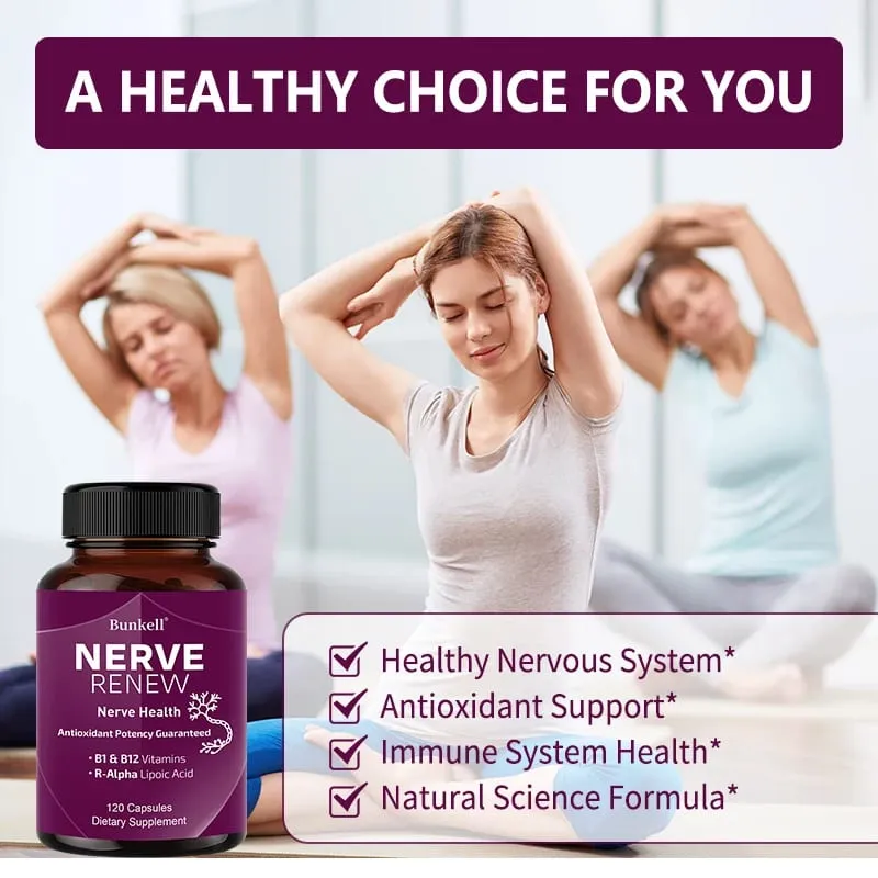 Nerve Support Supplements - Supports Healthy Nerve Function Blood Flow Circulation Antioxidant 120 Capsules