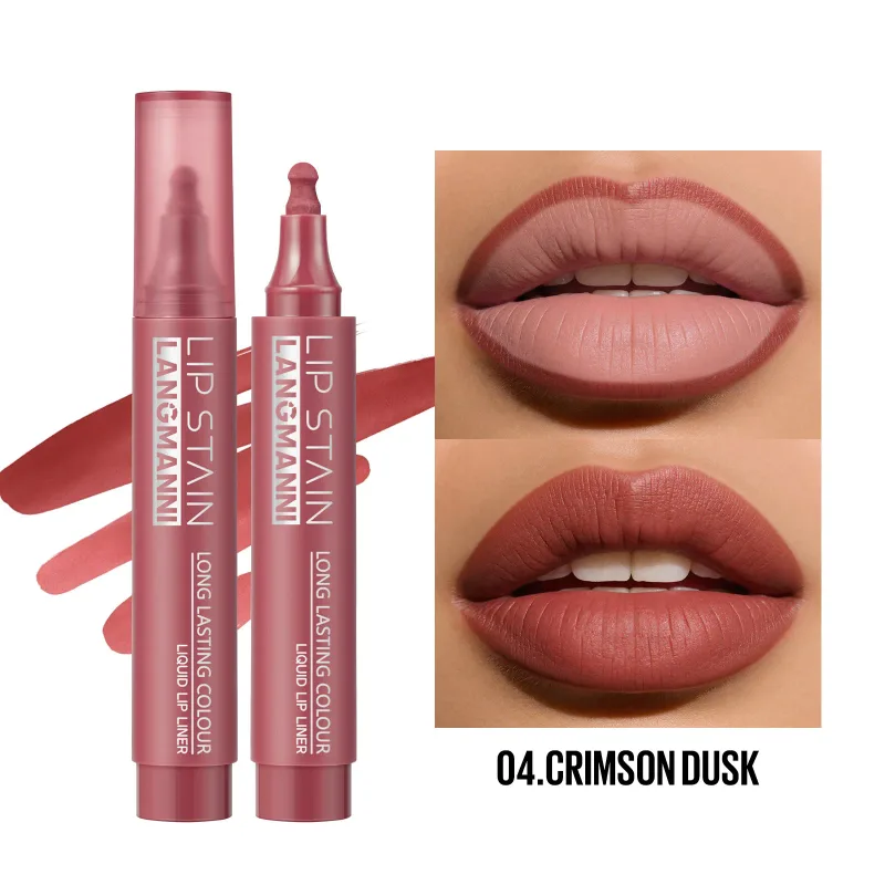 Son Vết Bẩn Liquid Lip Liner Bút Đánh Dấu Lâu Dài Chống Thấm Nước Matte Lip Tint Có Sắc Tố Cao Khỏa Thân Viền Môi Trang Điểm Cho phụ Nữ