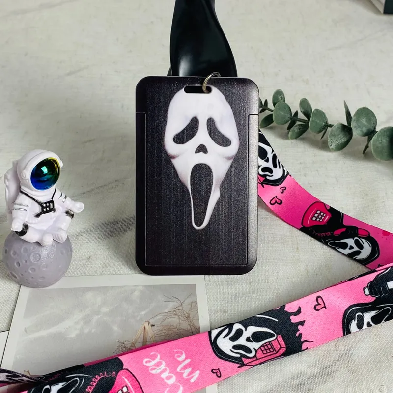 Anime Lanyards Keychain Badge Holder ID Credit Card Pass Hang Rope Lariat Lanyard for Keys Anime Accessories Gifts Halloween