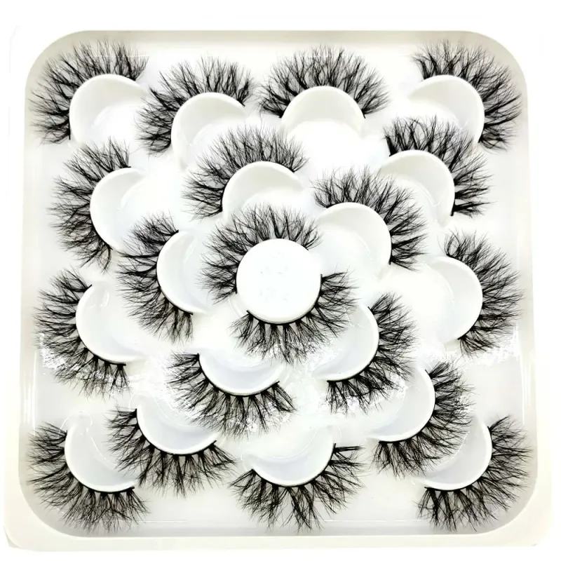 NEW 10 pairs Handmade 3d mink lashes short False Eyelashes Cross Messy Dense Natural Eye Lashes Stage Makeup False Eyelashes