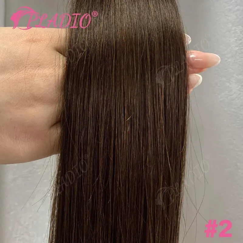 20 40 60 pezzi Nastro nelle estensioni dei capelli 100% capelli umani lisci 14-22 pollici Colore n. 4 Aggiungi volume Estendi la lunghezza per le donne