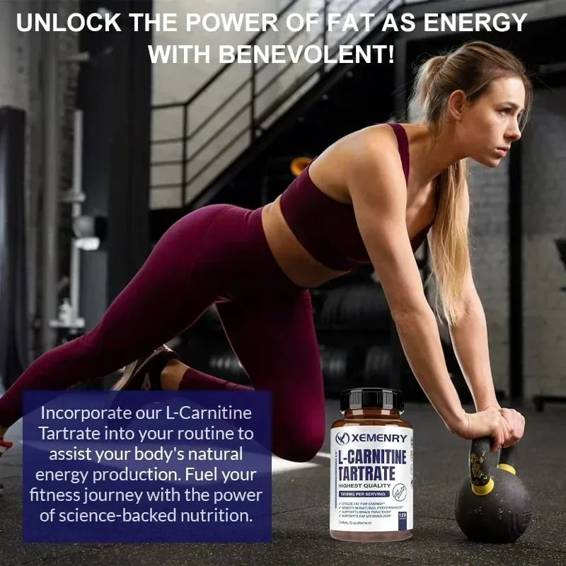 L-Carnitine Capsules - Supports Memory Concentration Fat Metabolism Energy Metabolism Brain Health for Men and Women