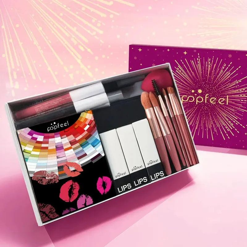 Makeup Kit Gift Box Beauty Eyeshadow Palette Eyeliner Lipstick Mascara Brush Makeup Full Set for Women Female Beginner Student