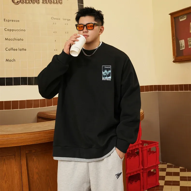 Sweatshirt Pullovers Men Oversized Sweater Plus Size 6XL 7XL 8XL Man Round Neck Long Sleeve Printed Loose Tops Big Size Clothing