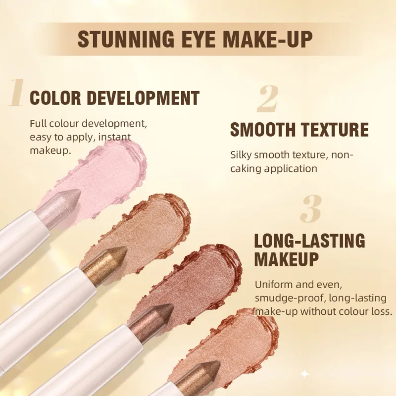 1Pc Shiny Champagne Eyeliner Pencil Glitter Eye Shadow Lying Silkworm Pen Waterproof Beauty Cosmetics Women Makeup