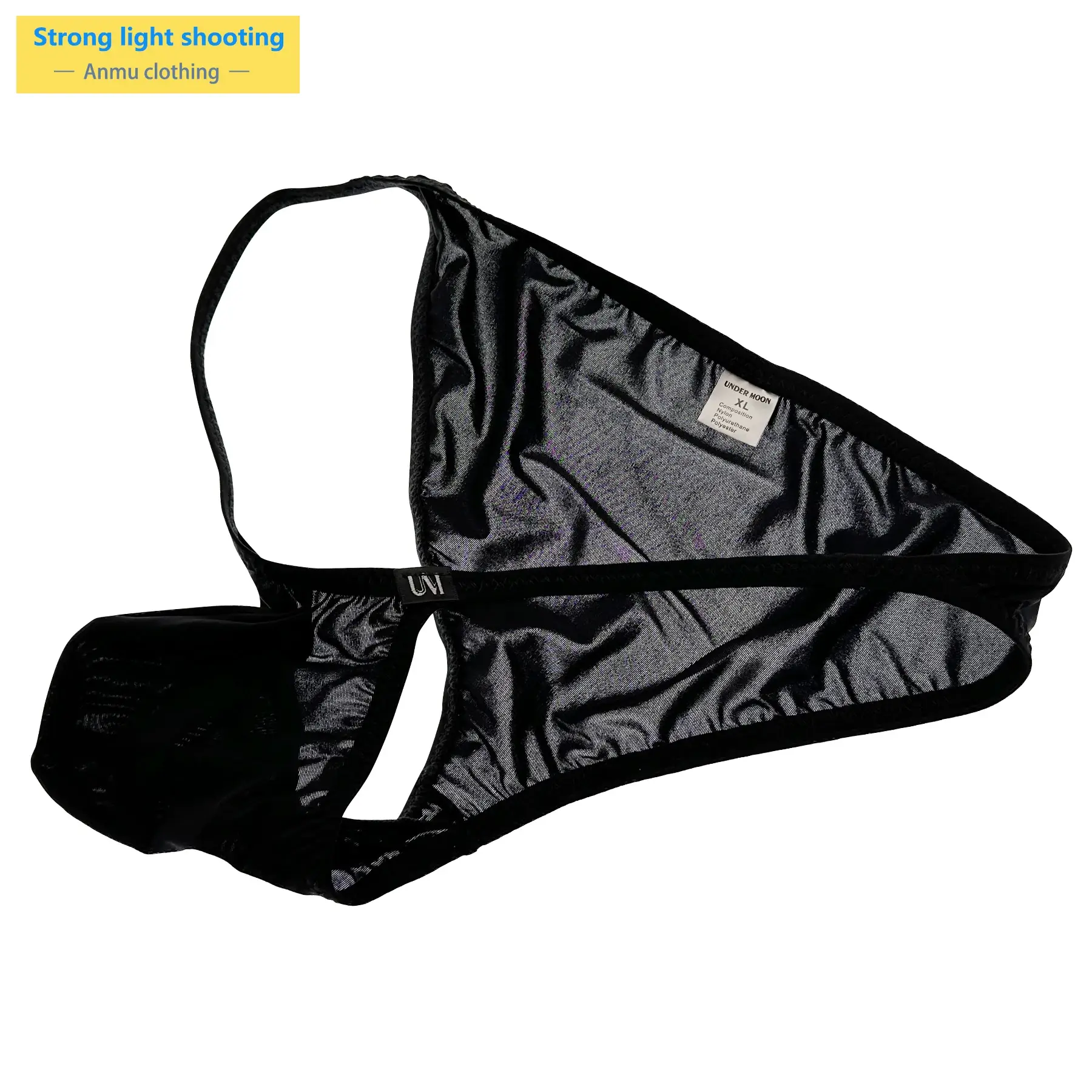 Panlalaking Napakalaki at Kumportableng Pouch Ice Panty Semi-Transparent Sexy Underwear para sa Araw-araw na Paggamit