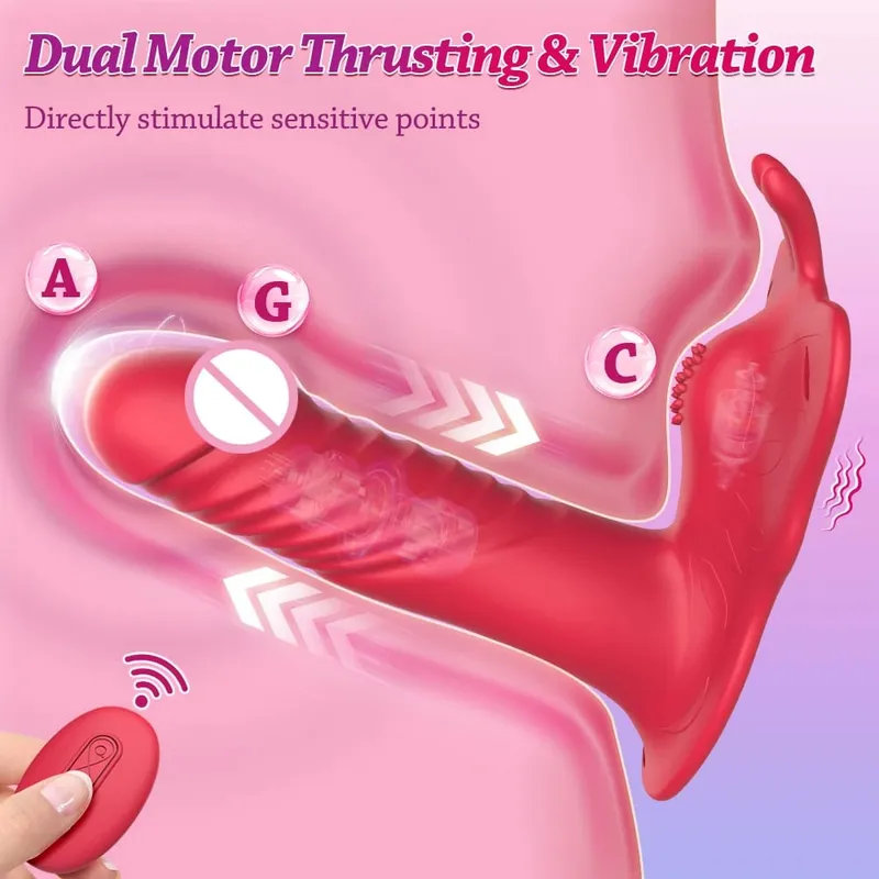Wireless Remote Wearable Thrusting Vibrator 10 Telescopic Modes Vibrating Dildo Clitoris Stimulator Butt Plug Sex Toy for Women — image 2