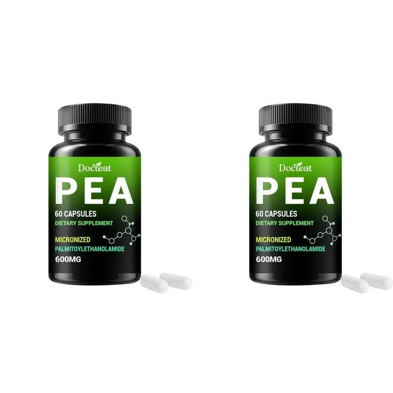Docteat PEA 600mg Capsules Micronized Palmitoylethanolamide Supports Compound Balance Maintenance Comfort and Ease 60 Capsules