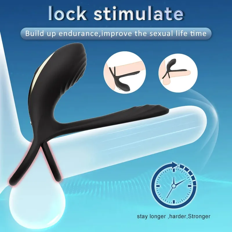 Vibrating Penis Ring Delayed Ejaculation Penis Massager Cock Ring Vibrator Adults Sex Toys for Couple Penis Enlargement Erection
