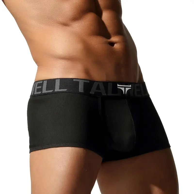 Men's Underwear, High-End Boxer Shorts, Solid Color, High Elasticity, Slim Fit, Breathable
