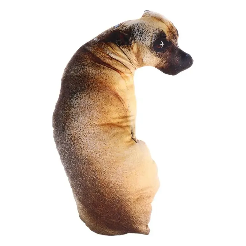 Travesseiro decorativo de animais realistas em 3D Soft Cachorro Travesseiro Almofada criativa para escritório