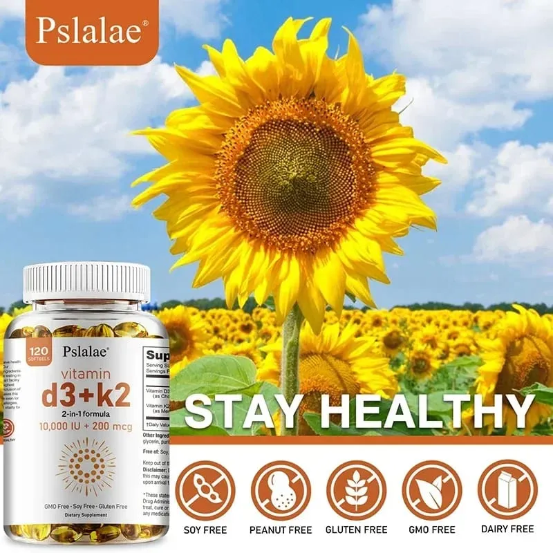 Vitamin D3 with K2 - Immune Support Healthy Muscle Function and Bone Health for Heart Joint Health
