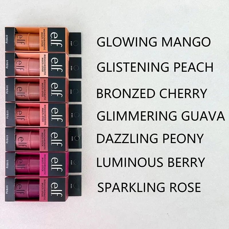 Elf 3-in-1 Multi-Use Stick Blush Stick Eyeshadow Cream Lip Balm Lipstick Lip Cheek Makeup Stick Dupe Liquid Foundation Makeup