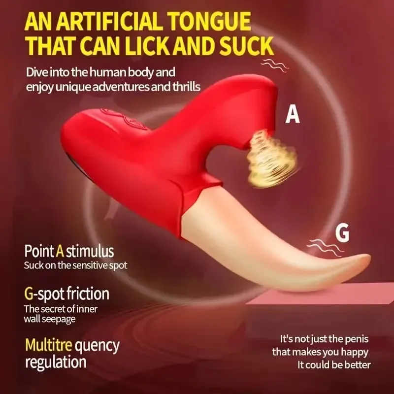 Vibrador de sucção poderoso para mulheres, lambedor de língua, estimulador de clitóris, massageador de vagina, masturbação, brinquedos sexuais adultos, produtos