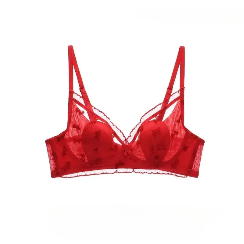 Cute Japanese Style Bunny Ears Bra Set Ultra-Thin Small Bust Enhancer Support Large Bust Anti-Sagging Comfort Lingerie For Women — image 7