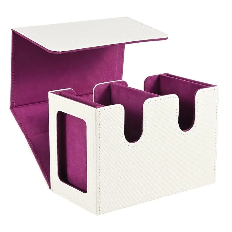 Deck Box with 2 Commander Display Double Deck Box for 140+ Single Sleeved Cards Fits for TCG CCG Magic Cards