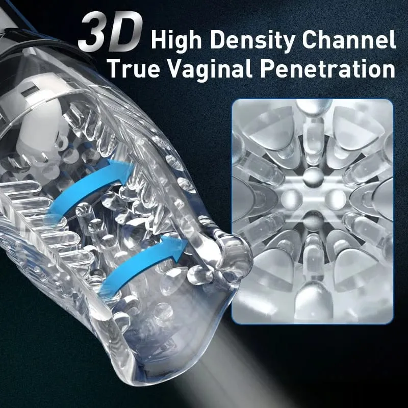 Med 5 roterende hastigheder og 10 tilstande Mand sugende onanist 3D skamlæber Penis Massager Penis Glans Træner Masturbator Mand Legetøj