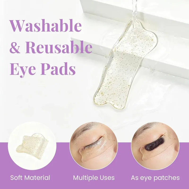 Libeauty Lash & Brow Tint Kit Black Eyelash Color Kit Individual Sachets Reusable Eye Pad and Double-Ended Brush Lash Color Tool