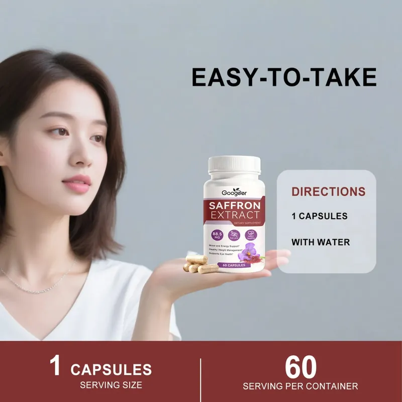 แคปซูลสารสกัดจากหญ้าฝรั่น – ได้มาตรฐานถึง 3% Crocin – สนับสนุนสุขภาพตาและอารมณ์ที่ดีต่อสุขภาพ – 60 แคปซูลผัก