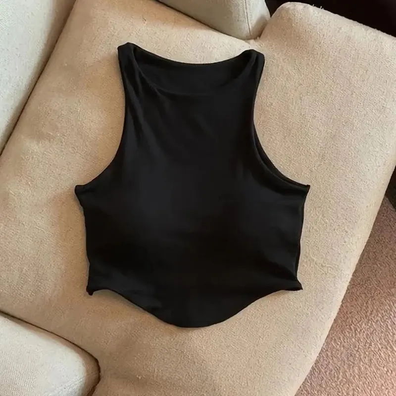 2025 U Push Up Sport BH Mode Dame Tank Top Ensfarvet Ærmeløs Vest Komfortabel Kort Top Åndbar Casual Crop Tops — image 10