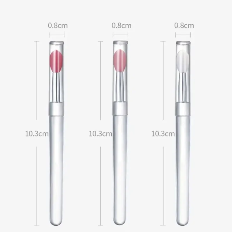 1PC Women Lip Brushes Transparent Crystal Handle Silicone Lip Brushes with Dust Cap Lip Gloss Makeup Applicator Cosmetic Tool — image 6