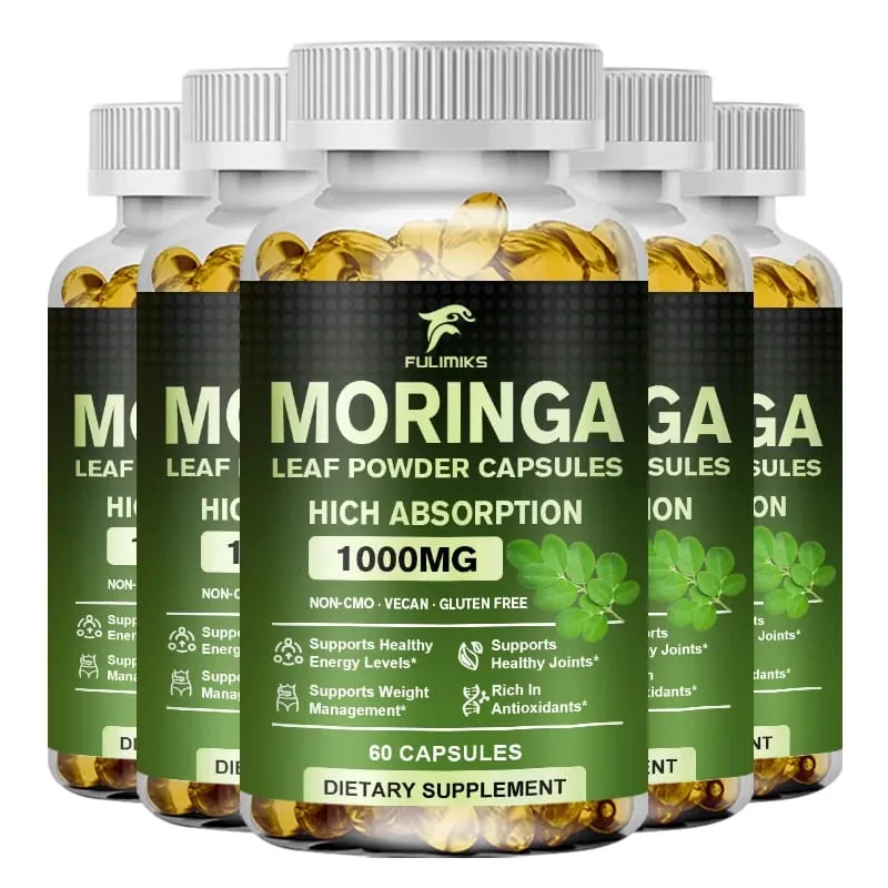 High Absorption Moringa Oleifera 1000mg Capsules Supports Immune Metabolism Skin Care & Healthy Weight Management