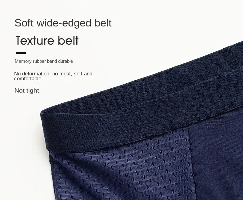 Solid Men Summer Ice Silk Underwear Boxershorts Briefs Breathable Underwear Bamboo Carbon Fiber Anti-Bacterial Hollow Panties