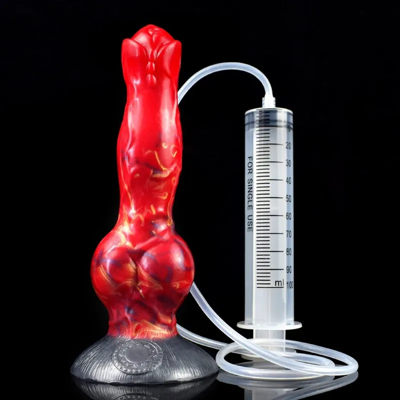 Ejaculation Anal Plug Dog Knot Dildo with Strong Sucker Vaginal Stimulation Squirting Penis Erotic Adult Sex Toys 18+
